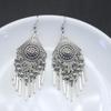 Длинные серьги с бахромой в богемном стиле, винтажные серьги-капельки из сплава, идеально подходят для женщин, повседневного декора и вечеринок