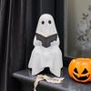 Хэллоуин Привидение Смола Украшение Читающая Книга Скульптура Уникальный Домашний Декор Орнамент для Вечеринки Фестиваля Подарок