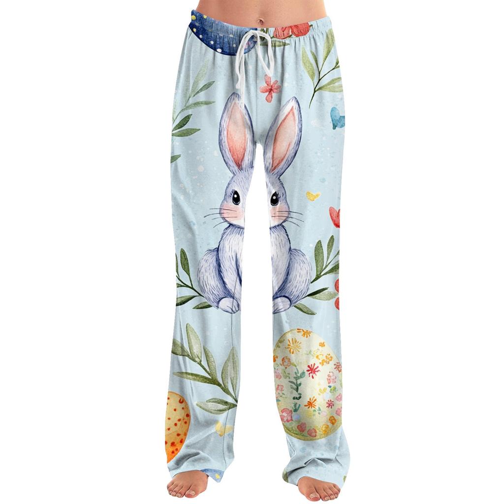 Женские модные свободные повседневные брюки с пасхальным принтом