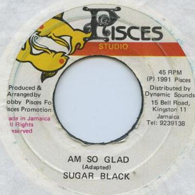 7-дюймовая пластинка SUGAR BLACK - Am So Glad Pisces 1991 Ямайка Регги, Ска и Даб