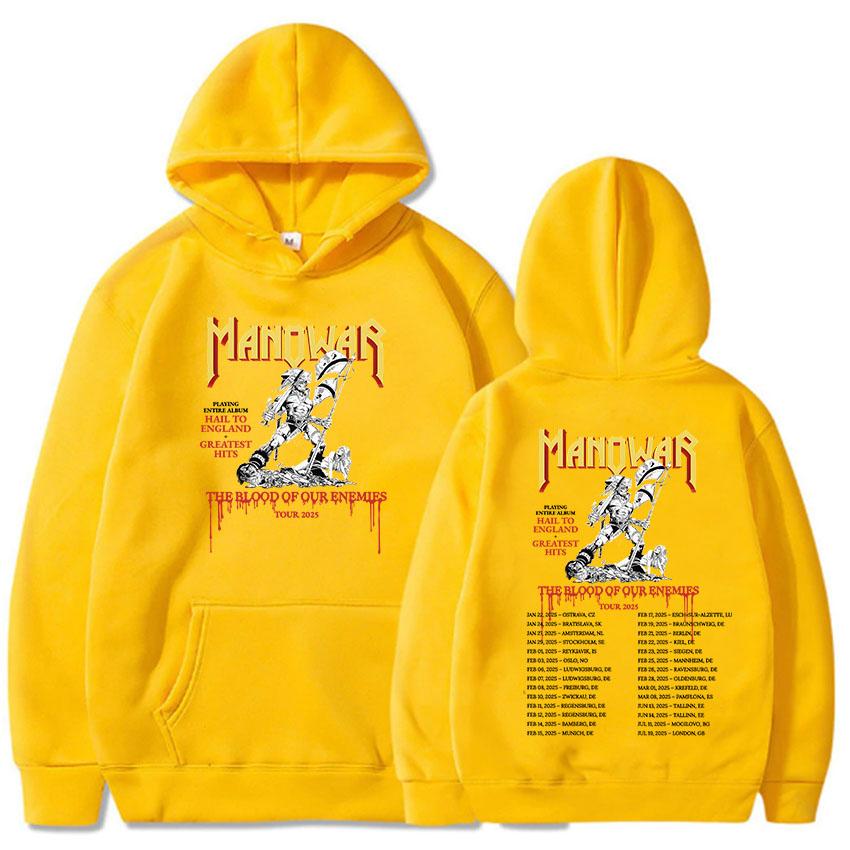 Manowar The Blood Our Enemies Tour 2025 Толстовки Зимние хип-хоп Heavy Mental Band Толстовки