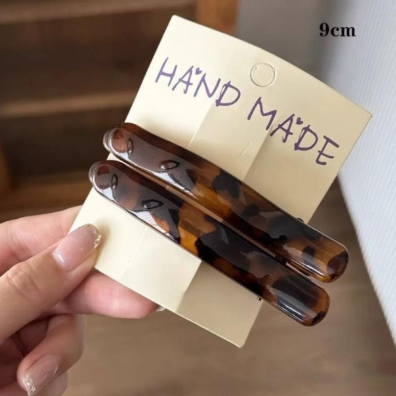 2 шт. Большие заколки для волос с леопардовым принтом, Зажимы-уточки, Нескользящий захват для укладки задней части головы, Женские модные заколки для волос