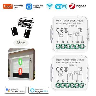 Tuya WiFi/Zigbee Мини-модуль контроллера умного открывателя гаражных ворот Удаленное управление через приложение Голосовое управление Работает с Alexa Google Assistant Алиса
