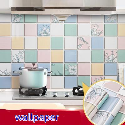 DIY маслостойкие кухонные наклейки на стену, самоклеящиеся Papel De Parede, плитка для ванной комнаты, 3D водостойкие виниловые обои для шкафа