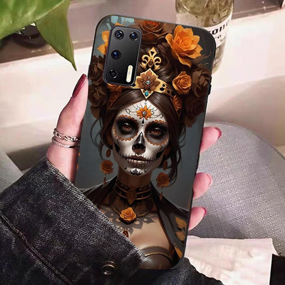 Catrina Beautiful Rose Girl Skull Phone Case For Huawei P 8 9 10 20 30 40 50 Pro Lite Psmart Honor 10 Lite 70 Mate 20lite