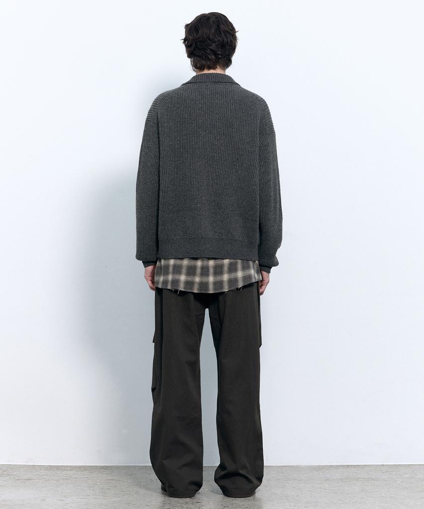 INSILENCE Vintage Print Military Pants Charcoal