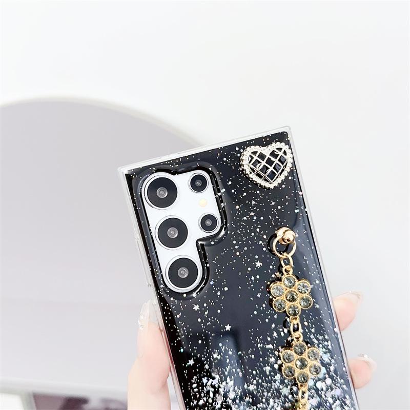 Чехол-накладка из мягкого силикона с блестками и браслетом Plum Blossom для Huawei Note8 Pro Y9S — защита от падения и стильный дизайн Love