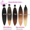 Refined Hair Pre stretched EZ Braid Synthetic Ombre Brown Light Brown Braids Extensions Senegal Twist Yaki Straight Crochet Hair