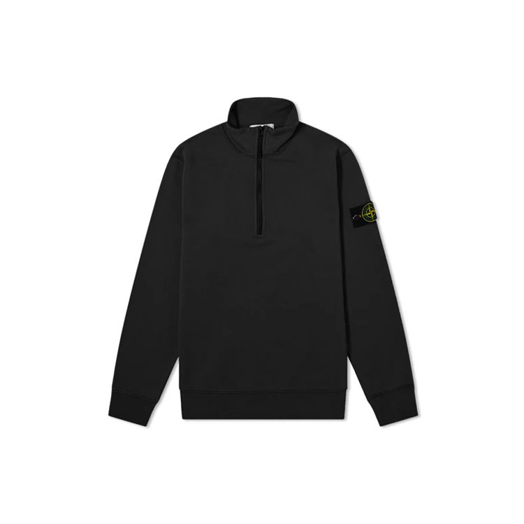 STONE ISLAND Худи с воротником-стойкой, на молнии до середины, с длинными рукавами, мужские худи, черный 741561951-V0029