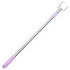 DOITOOL Stainless Steel Telescopic Rod, Hanger, Dressing Aid Stick, Curtain Hook, Claw, Reach Hook, Dress Stick Tool, Steel Fork, Purple, Aluminum