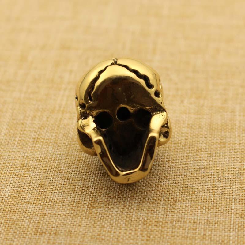 Solid Heavy Brass Skull Head Ornament Table Figurines Decorations Copper Punk Hip Hop Home Decors Accessories Bronze Miniatures