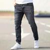 Мужские джинсы повседневные узкие брюки эластичные джинсовые брюки мужские облегающие прямые брюки модные джинсы однотонные брюки-карандаш мужская одежда