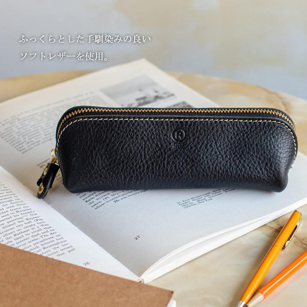 Чехол для ручек из натуральной кожи с именем, держатель для карандашей из натуральной кожи Tochigi, для взрослых, изготовлен в Японии, большой емкости, простой, фирменный, Porco Rosso, треугольник