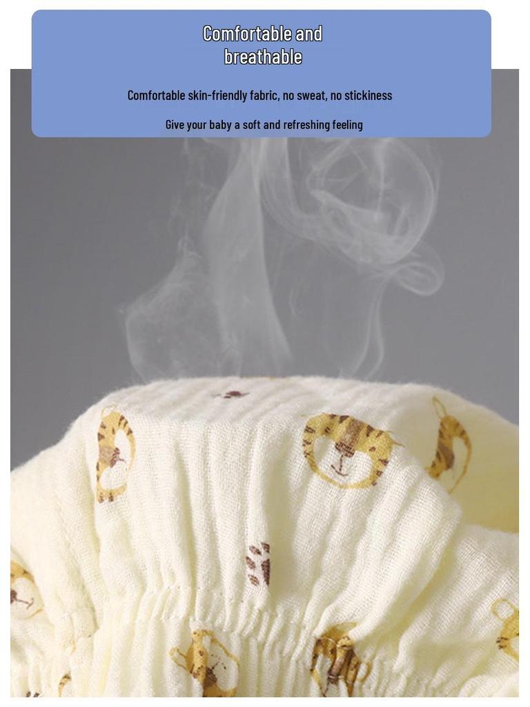 Children's Cotton Gauze Pajamas Set - Summer Long-Sleeve with Lantern Pants