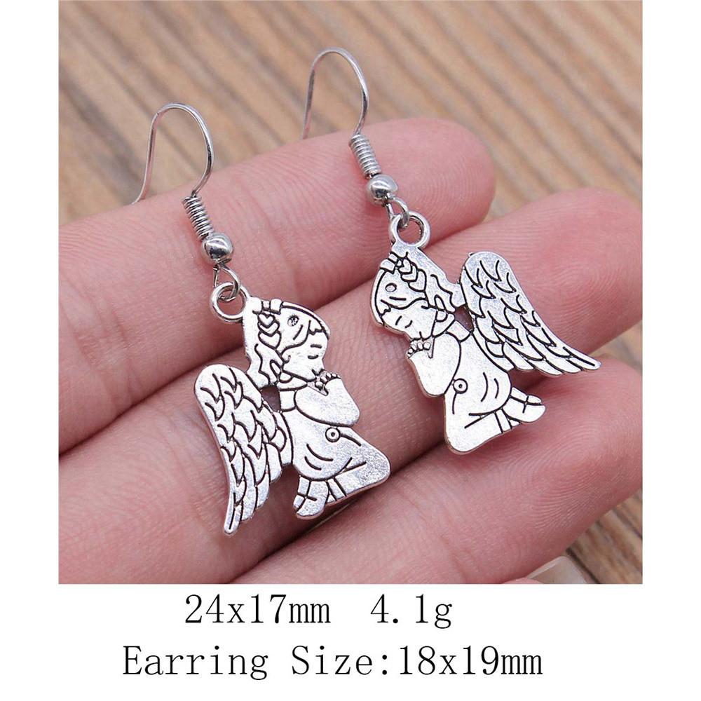 Комплекты сережек на годовщину свадьбы, серьги-подвески и подвески в виде крыльев ангела, женские серьги-сумки для свадьбы