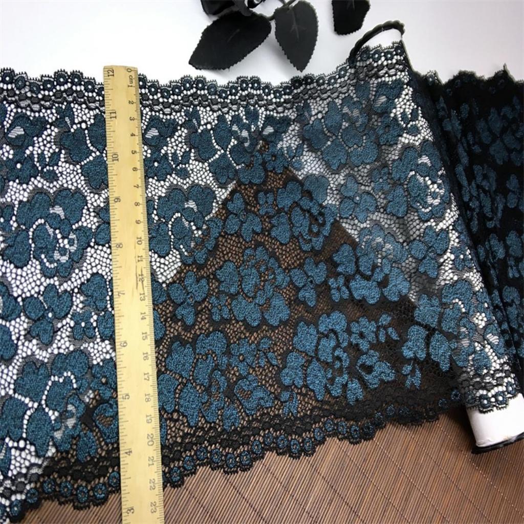 Эластичное кружево шириной 22,5 см, двухцветное эластичное кружево с отделкой из спандекса для нижнего белья, бюстгальтеров, трусов, шитья и рукоделия