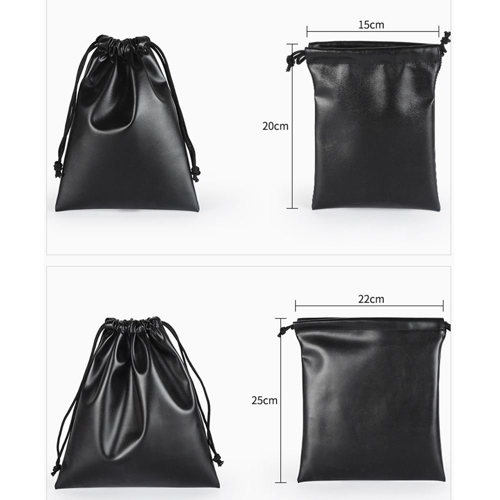 Game Toys Outdoors Camping Multi-function Jewelry Storage Bag Drawstring Pouch Black Faux Leather