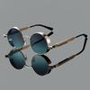 Round Punk Sunglasses Men Fashion Vintage Multi-color Gradient Sun Glasses Trendy Classic Luxury Brand Designer Shades