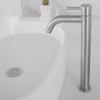 Quick Open Single Cold Faucet Silver/Black Sink Water Tap Heighten Washbasin Faucet  Hotel