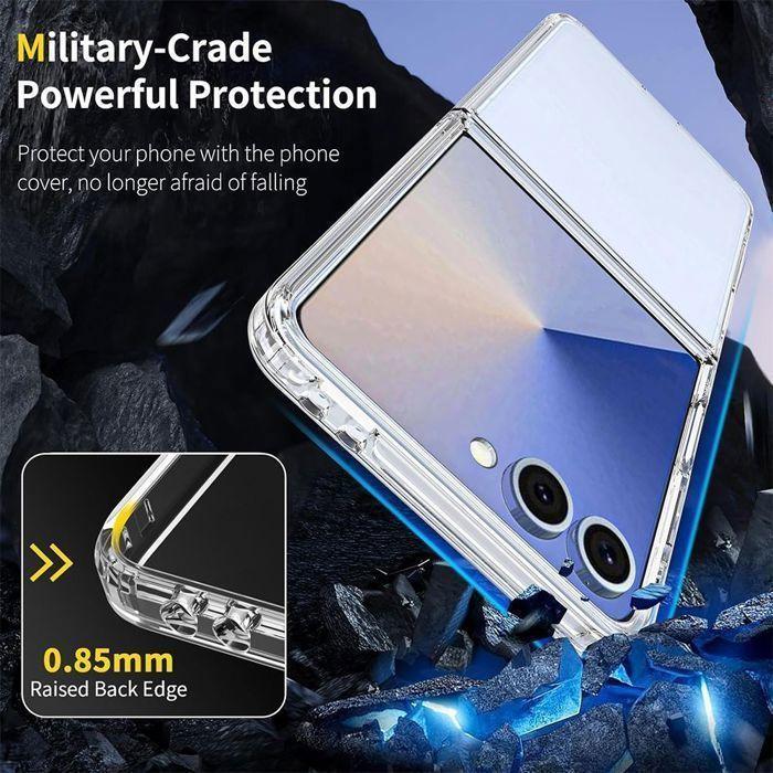 Protective Case - BOOLING - for Samsung Galaxy Z Flip 7 - Shockproof - Rigid - Transparent