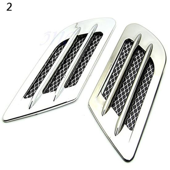 Car Side Air Hole Cover Flow Vent Intake Fender Grille Duct Decoration Sticker