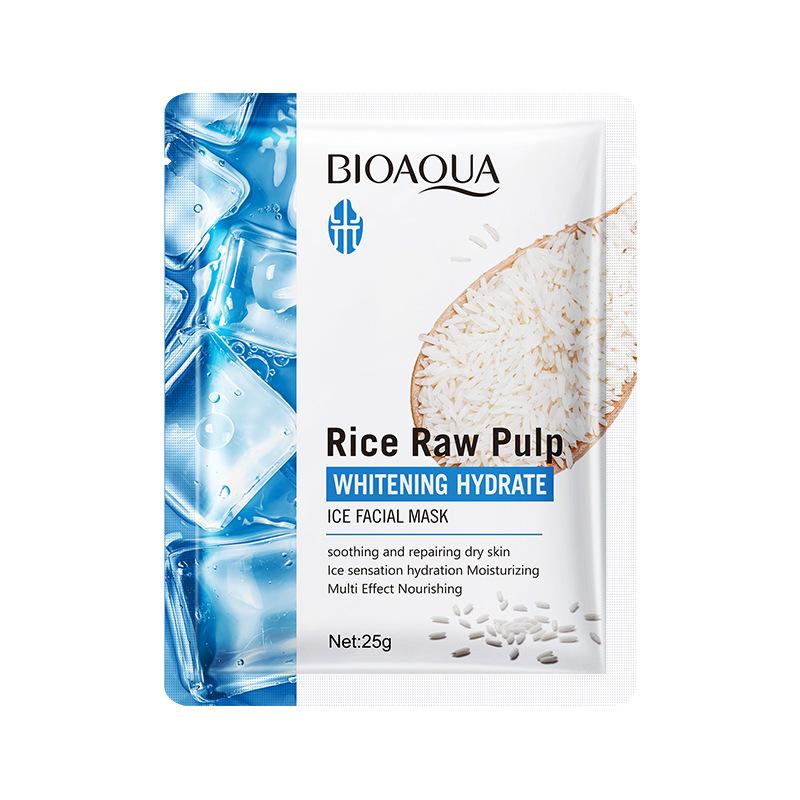 5 шт. BIOAQUA Маска для лица из сырой рисовой мякоти Увлажняющая Осветляющая Питательная Увлажняющая Ледяные Маски для лица Уход за кожей