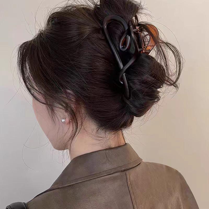 Шоколадно-коричневый высококлассный зажим-краб для волос, зажим-акула для женщин - новый аксессуар для волос 2025