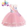 Unicorn Tutu Dress Kids Princess Costume Halloween Carnival Tutu Skirt Girls 130cm Pink 7-8 Years Cotton Holiday Party Dress AmzBarley®