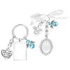 Wedding Bouquet Photo Charm Stylish Bouquet Pendant with Oval Glass Cabochons Heart Rectangle Pendant for Bridal Shower