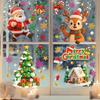 Рождественские наклейки на окна Санта Снеговик Олень Счастливого Рождества Стеклянная наклейка Зимняя сказка Наклейки на окна