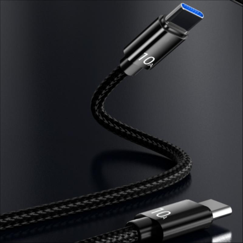 10A 120W Super Fast Charging Type-C Кабель Нейлоновая Оплетка Высокоскоростной Дата-Кабель для Телефона Ноутбука Уличного Использования