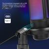 Gaming Microphone with Tripod Stand Noise Reduction RGB Breathing Light Design Gain Control Plug-Play Universal USB Microphone