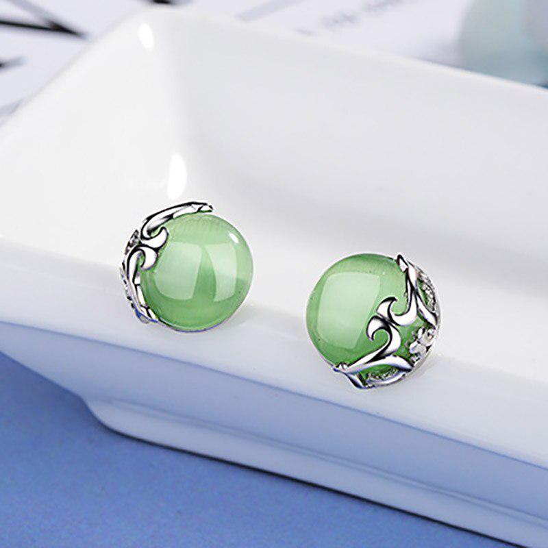 LINDON Модные серебряные серьги с изумрудами 1пара