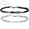 Möbius Ring Couples' Bracelets: Black & White Braided Fashion for Valentine's Day