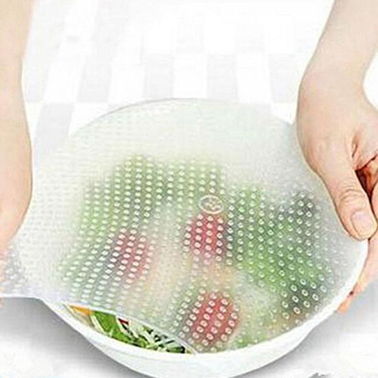 Многоразовые обертки для продуктов Кухонный инструмент Силиконовая прозрачная квадратная крышка-пленка для запечатывания продуктов для дома