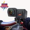 60W Motorcycle Handlebar PD QC3.0 Charger Socket USB Type-C Fast Charger Phone Power Adapter with Voltmeter Thermometer Display