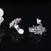 WWJ Leaf Ear Clips Wedding Stud Earrings for Brides
