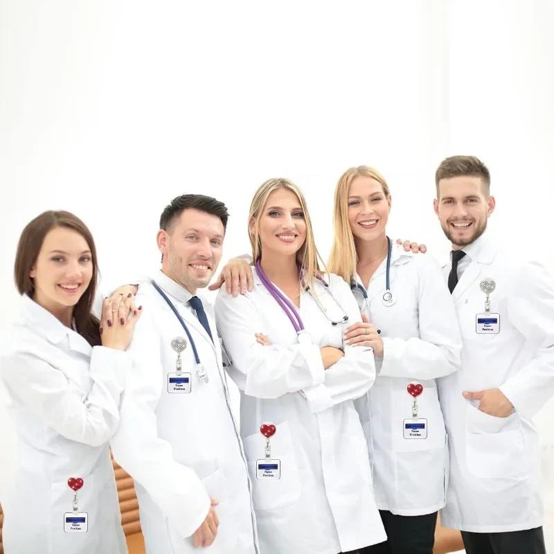 1 шт. выдвижной модный милый красный сердечный значок медсестры, держатель для бейджа, держатель для удостоверения личности врача, брелок для ключей, канцелярские принадлежности