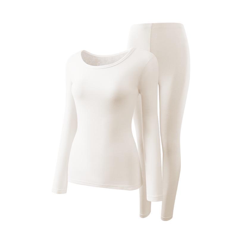 New Wool Silk Thermal Underwear: Women's Slim Fit Round Neck Top & Bottom, Men's Autumn Suit