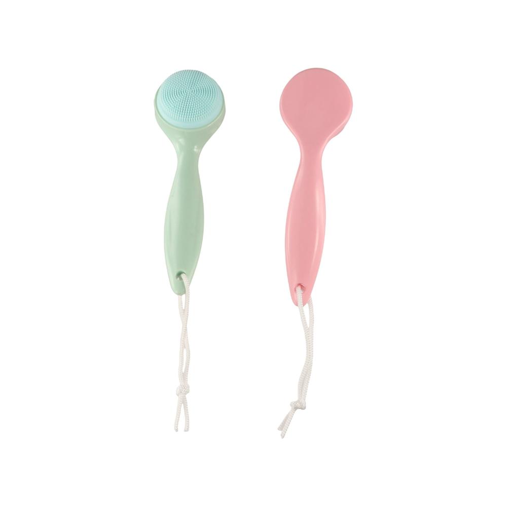 Водонепроницаемая силиконовая очищающая щетка, отшелушивающая силиконовая очищающая щетка с длинной ручкой для девочек