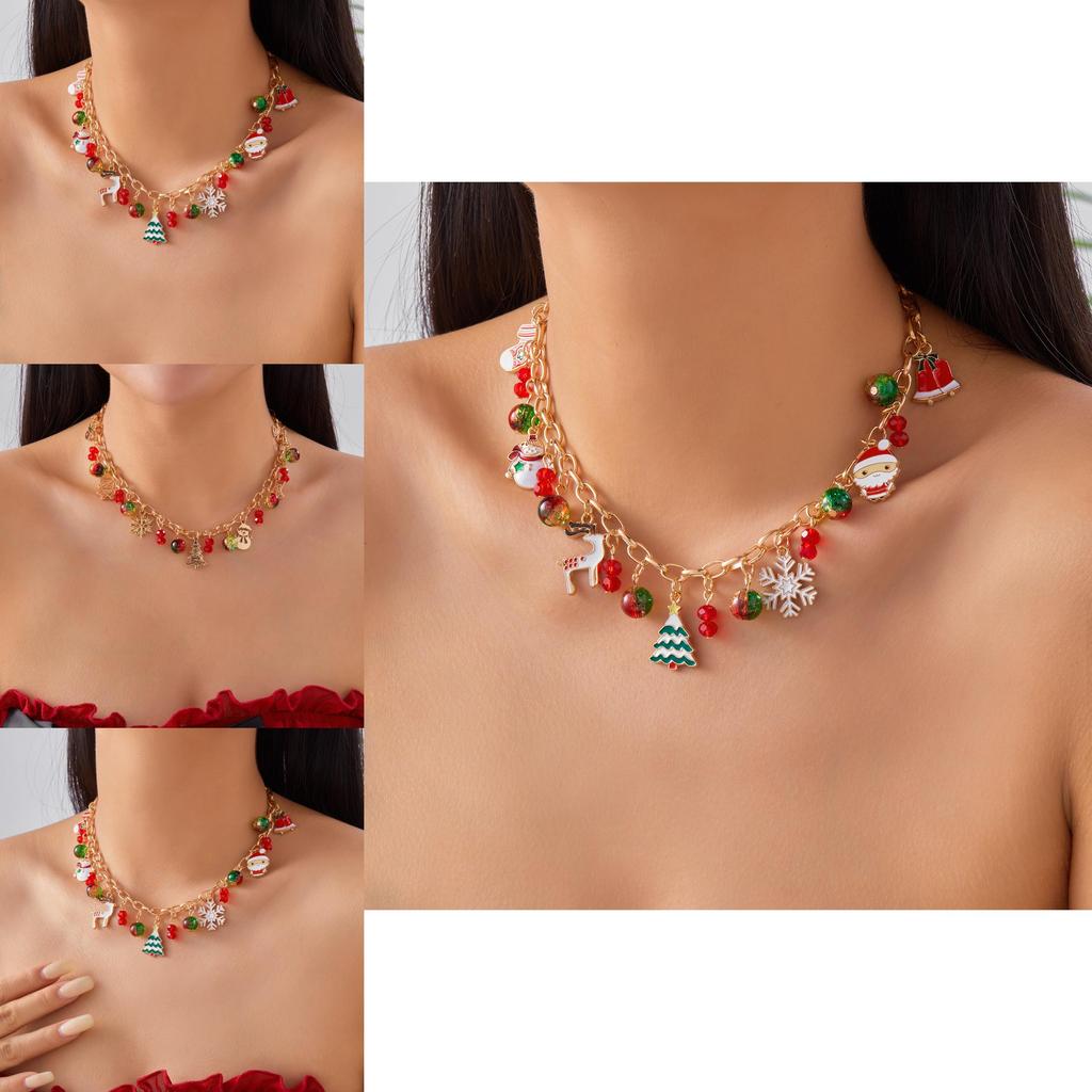 Cute Snowman Christmas Jewelry With Alloy Pendant For Holiday Gift