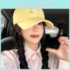 Fashion Cute Cat Embroidery Baseball Cap Women In Soft Yellow Size Adjustable