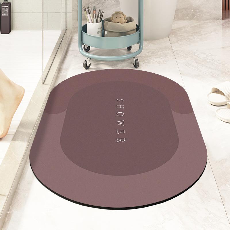Впитывающий коврик для туалетной двери, нескользящий коврик, быстросохнущий, мягкий, диатомовый, грязевой, туалетный коврик для ванной комнаты, овальный
