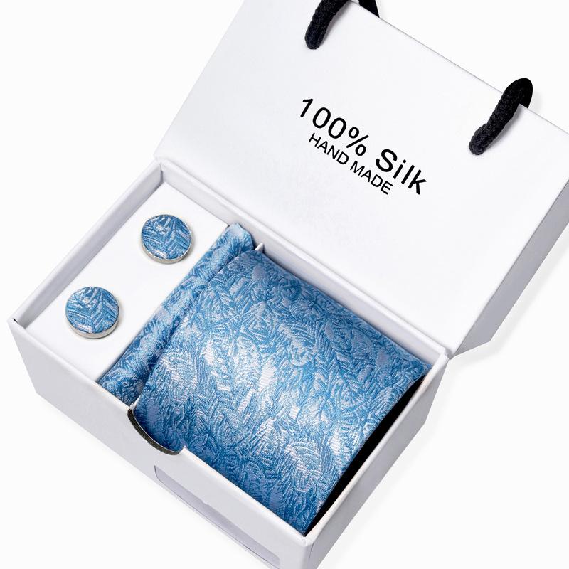 Мужской деловой галстук, квадратный шарф, подарочная коробка, полосатый простой костюм, рубашка, галстук, черный подарочный набор в коробке