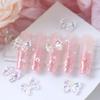 30PCS/Pack Aurora Resin Bow Nail Accessories Ice Transparent Stereoscopic Resin Nail Colorful Diamond Decoration