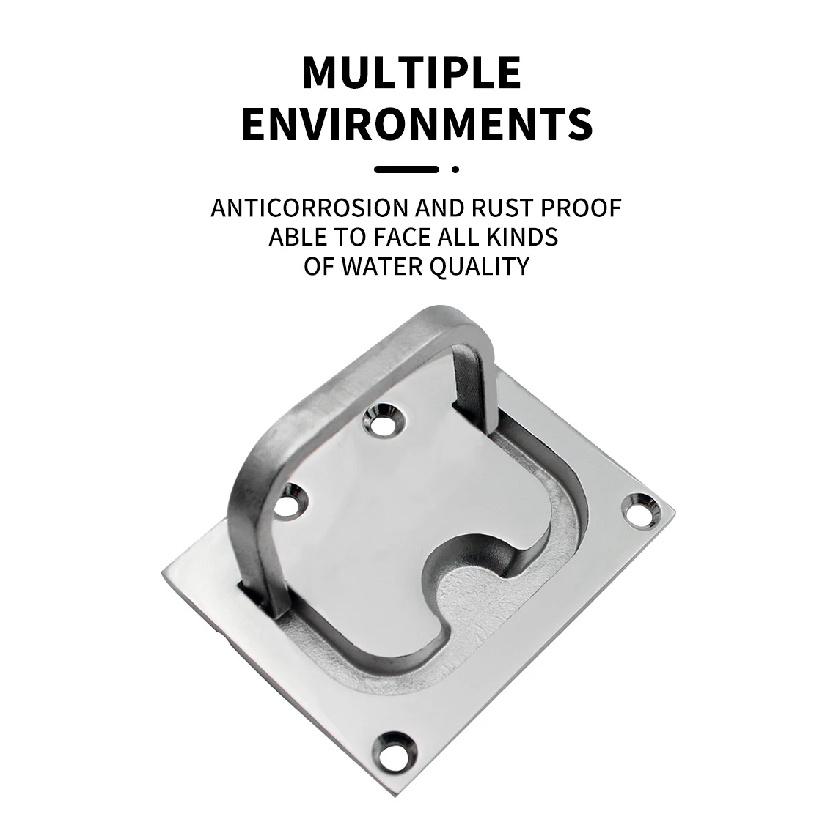 Andymarine Stainless Steel Boat Recessed Hatch Square Flush Llift Ring Handle Marine Locker Flush Lift Ring Pull Deck Hatch Boat