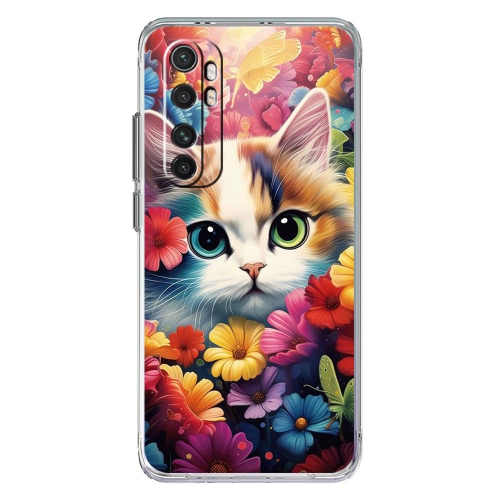 Чехол для телефона для Xiaomi Poco X6 X5 NFC X3 F6 F5 Pro F4 F3 M3 14 13T 12T 12 13 Lite 11 Mi 5G Прозрачный чехол Милый кот-детектор