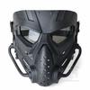 SHENKEL 2-Way Full Face Guard with Anti-Fog Cloth, Compatible with FAST Helmets, Black Lens (Gray), Airsoft, Paintball