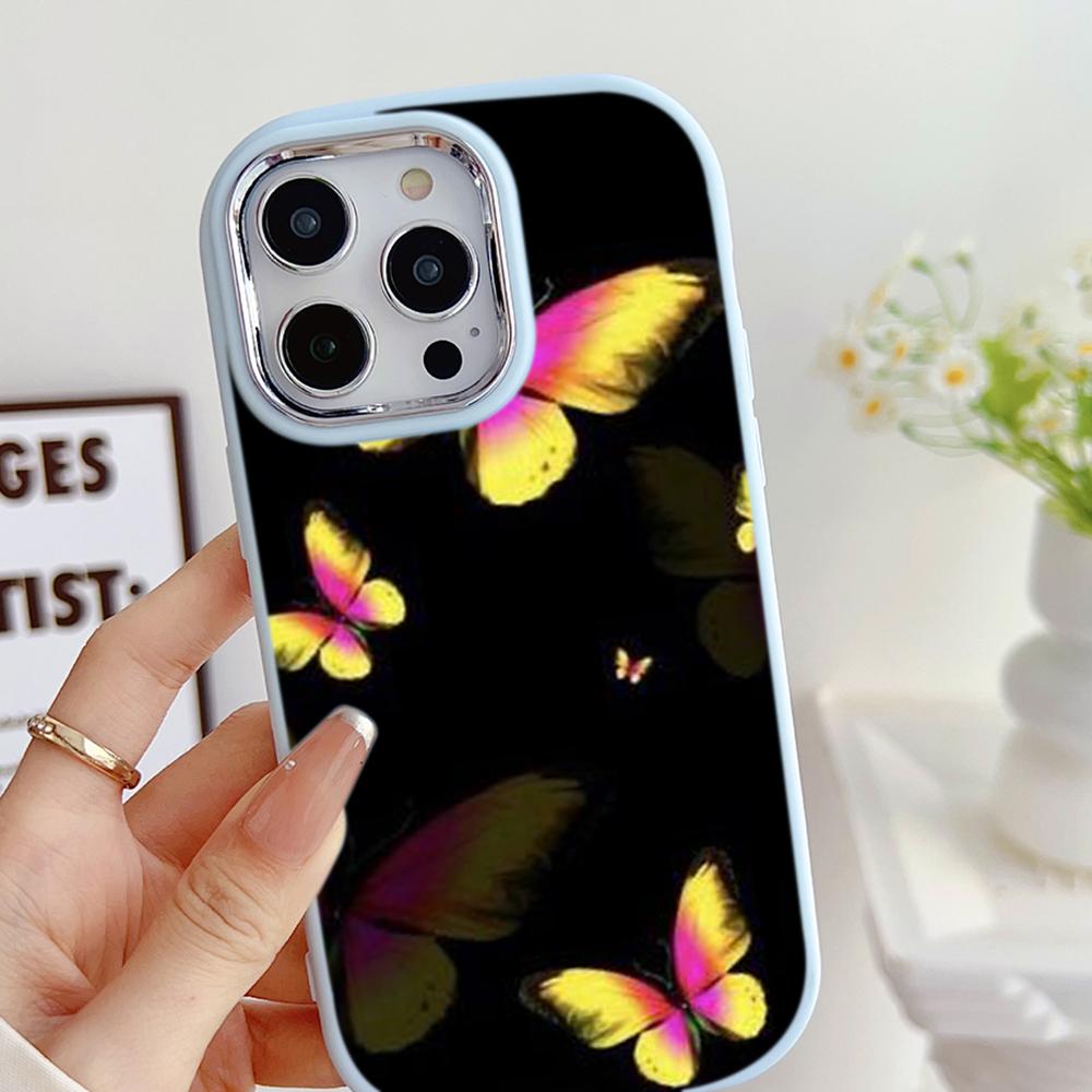 LZ4 Butterfly art design мягкий чехол для телефона Samsung S24 Ultra S23 Plus S21 FE A16 A54 A52 A06 Infinix Hot 40 30i защита объектива противоударный чехол