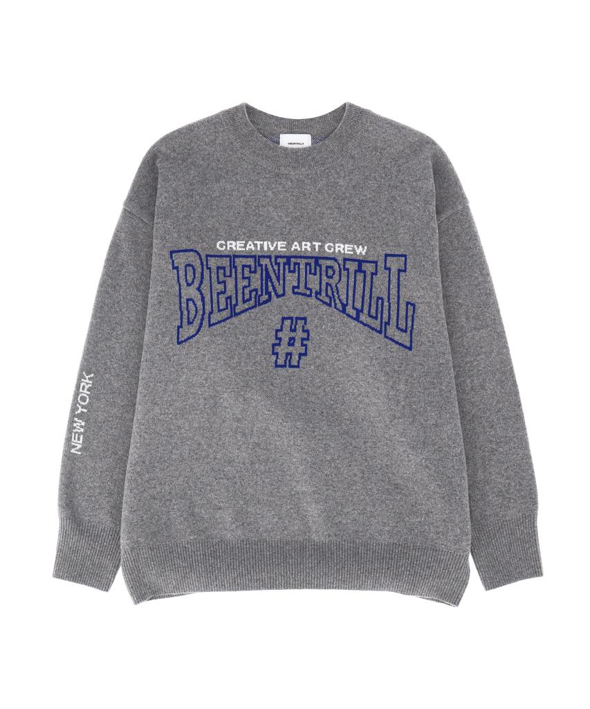 BEENTRILL NEWYORK Lettering Art Oversized Knit (Melange Gray)